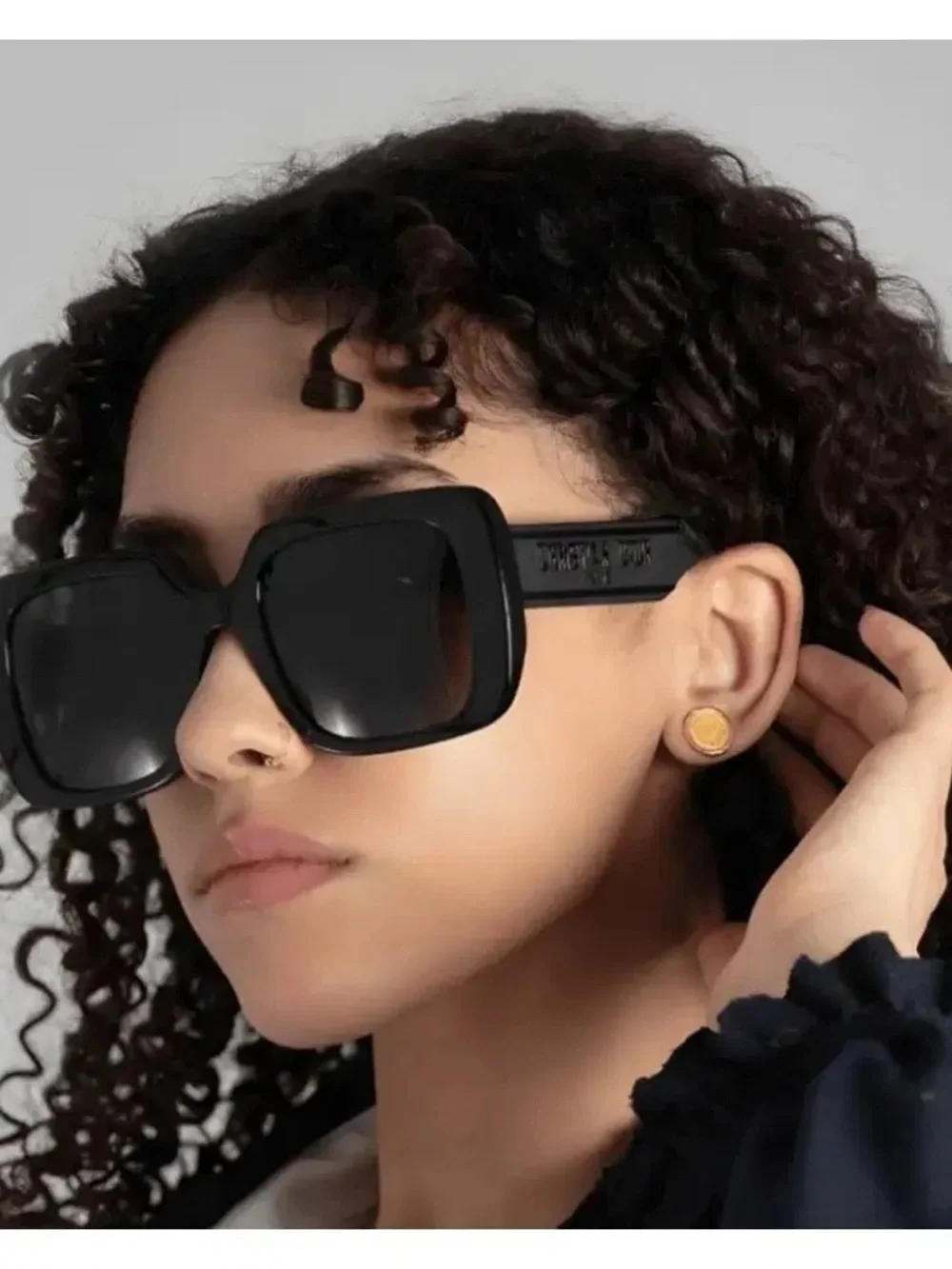 Dior Black Oversized Square Logo Sunglasses